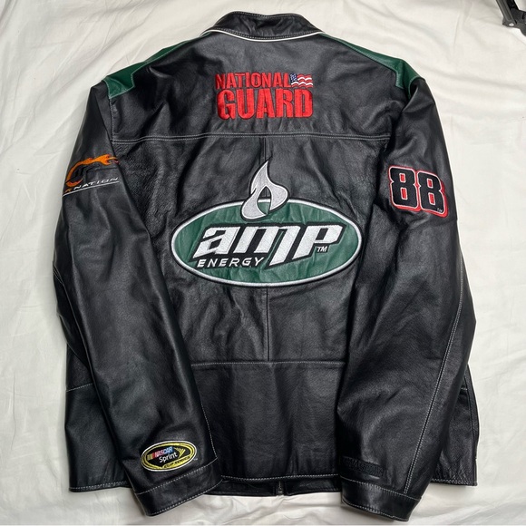 NASCAR Dale Earnhardt Jr AMP National Guard Wilson Leather Jacket Size XXL - Picture 2 of 4